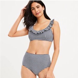 NWT LOFT Gingham Bikini Bottom Size Small